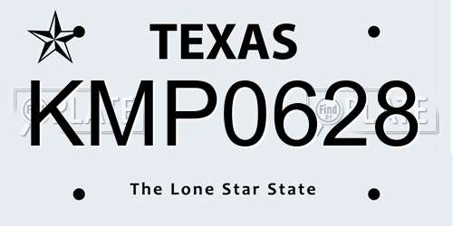 KMP0628 Texas License Plate