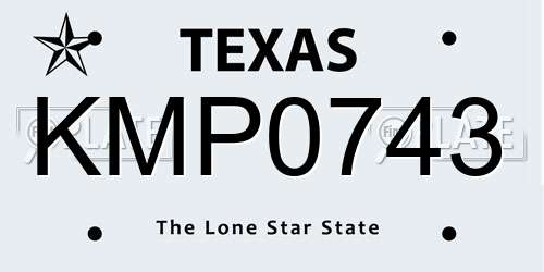 KMP0743 Texas License Plate