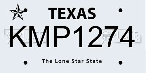 KMP1274 Texas License Plate