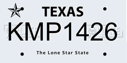KMP1426 Texas License Plate
