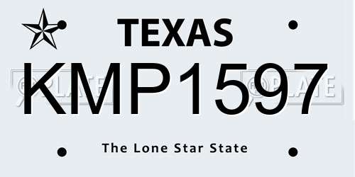 KMP1597 Texas License Plate