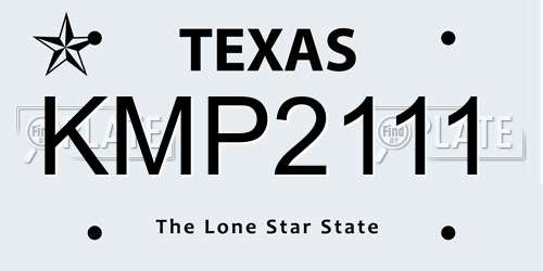 KMP2111 Texas License Plate