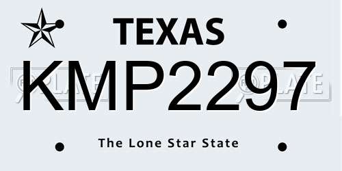 KMP2297 Texas License Plate