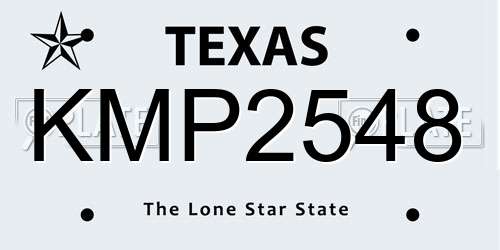KMP2548 Texas License Plate