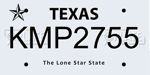 KMP2755 Texas License Plate