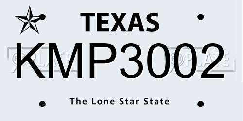 KMP3002 Texas License Plate