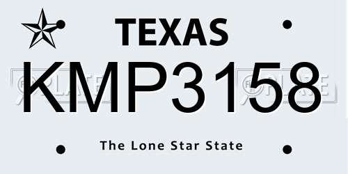 KMP3158 Texas License Plate