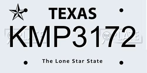 KMP3172 Texas License Plate
