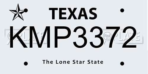KMP3372 Texas License Plate