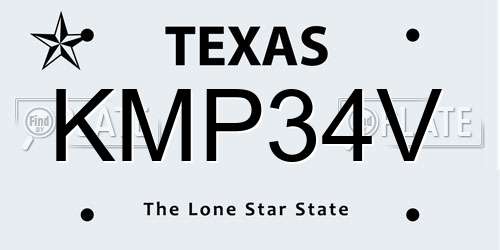 KMP34V Texas License Plate