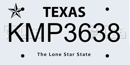 KMP3638 Texas License Plate