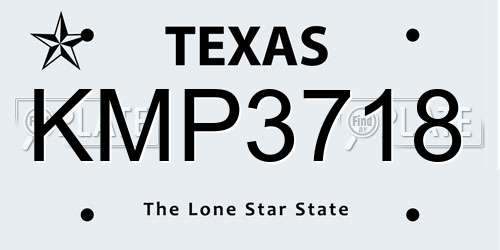 KMP3718 Texas License Plate