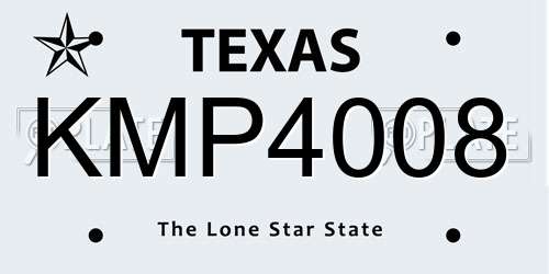 KMP4008 Texas License Plate