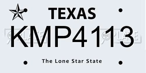 KMP4113 Texas License Plate