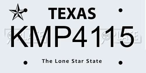 KMP4115 Texas License Plate