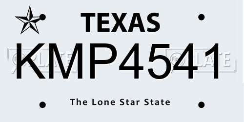 KMP4541 Texas License Plate