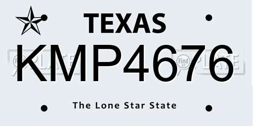 KMP4676 Texas License Plate