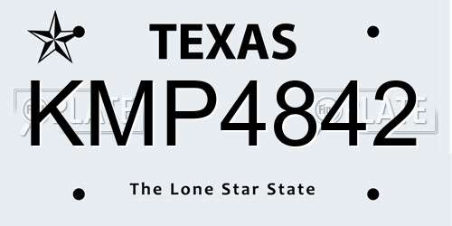 KMP4842 Texas License Plate