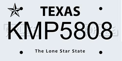 KMP5808 Texas License Plate