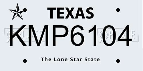 KMP6104 Texas License Plate