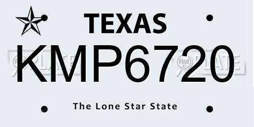 KMP6720 Texas License Plate