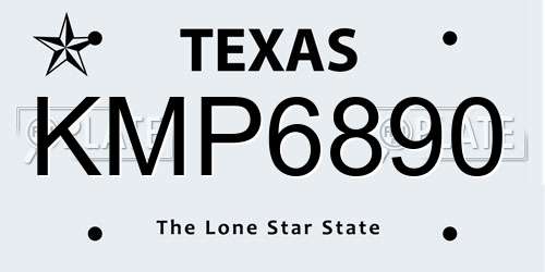 KMP6890 Texas License Plate