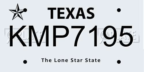 KMP7195 Texas License Plate