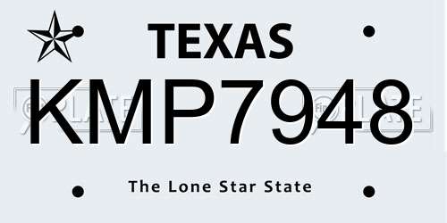 KMP7948 Texas License Plate