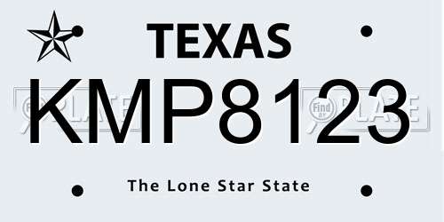 KMP8123 Texas License Plate