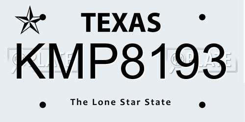 KMP8193 Texas License Plate