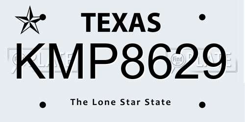 KMP8629 Texas License Plate
