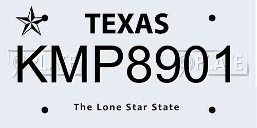KMP8901 Texas License Plate