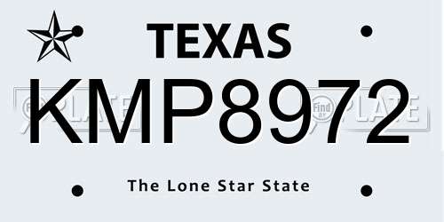 KMP8972 Texas License Plate