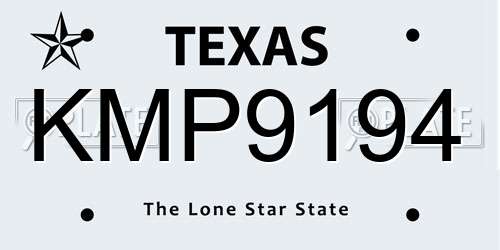 KMP9194 Texas License Plate