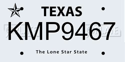 KMP9467 Texas License Plate