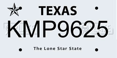 KMP9625 Texas License Plate