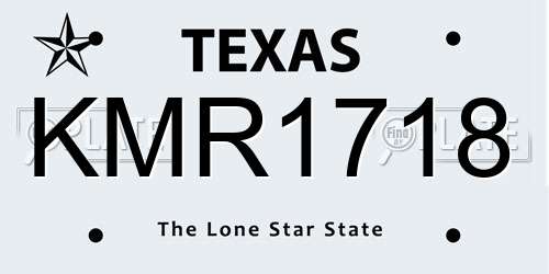 KMR1718 Texas License Plate