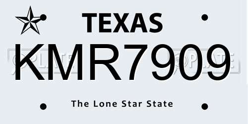 KMR7909 Texas License Plate