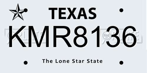 KMR8136 Texas License Plate