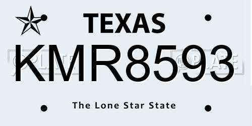 KMR8593 Texas License Plate