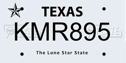 KMR895 Texas License Plate