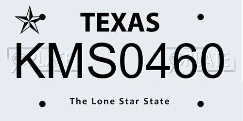 KMS0460 Texas License Plate