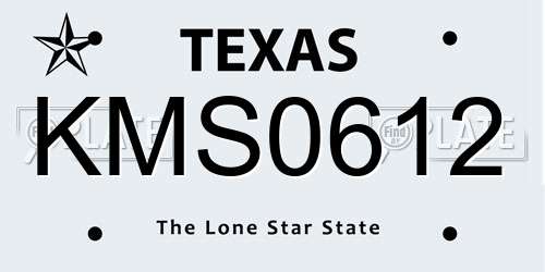 KMS0612 Texas License Plate