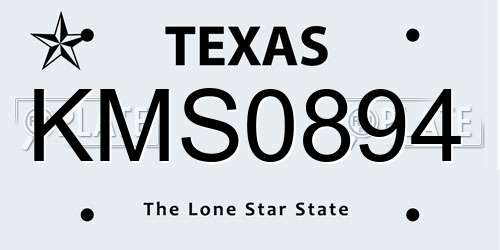 KMS0894 Texas License Plate