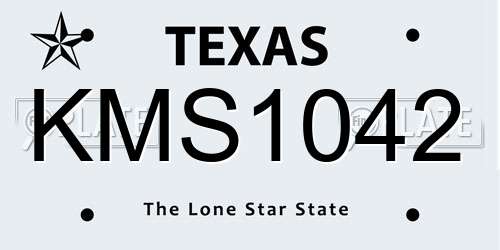 KMS1042 Texas License Plate