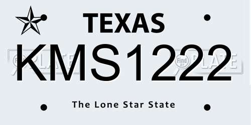 KMS1222 Texas License Plate