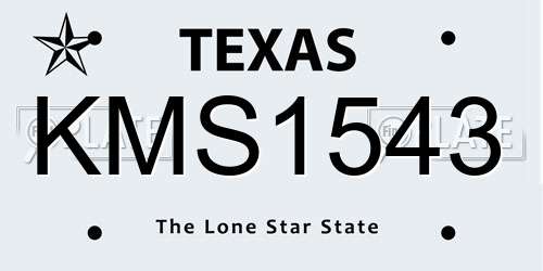 KMS1543 Texas License Plate