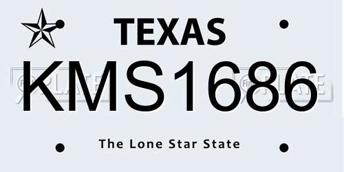 KMS1686 Texas License Plate