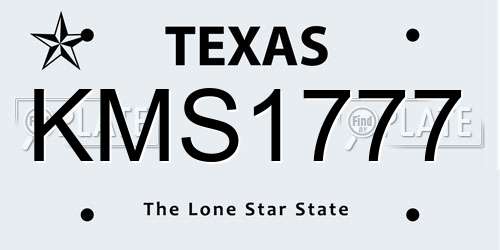 KMS1777 Texas License Plate