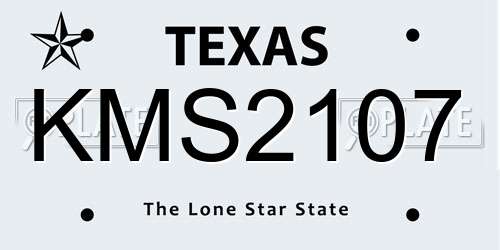 KMS2107 Texas License Plate